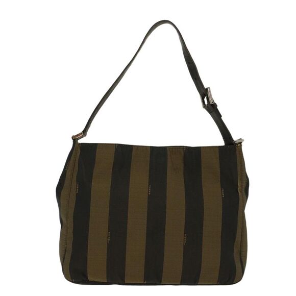 Fendi Pequin Brown Synthetic Shoulder Bag (Pre-Owned) - Picture 2 of 12